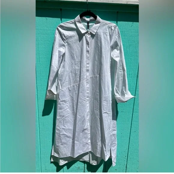 Zara Midi Shirt Dress in Snow White Women’s Size Small - Picture 3 of 11